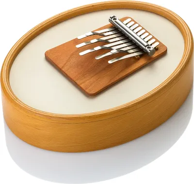 A kalimba musical instrument is shown on a white background.