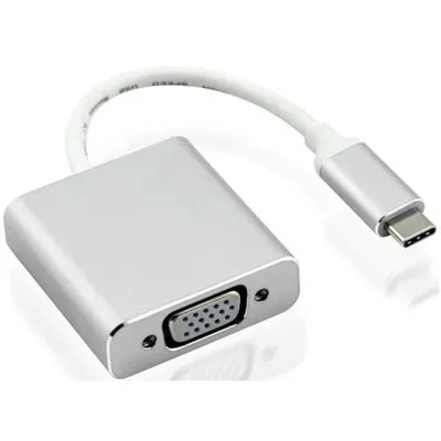 Imagen del producto de Adaptador Nilox USB Type-C a VGA, hembra/macho, color plateado, 1 unidad