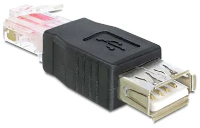 Zdjęcie produktu dla Adapter DELOCK gniazdo USB > wtyczka Rj45