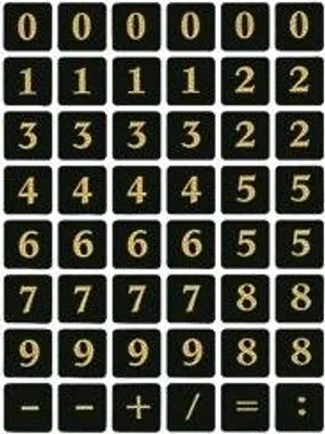 Produktbild von HERMA - Etikett 4131 13x13mm Zahlen 0-9 schwarz auf gold | 10 Stück
