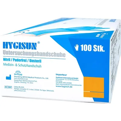 Produktbild von Hygisun Nitril-Einweghandschuhe, 100 Stück, blau, EN 455 | Größe L