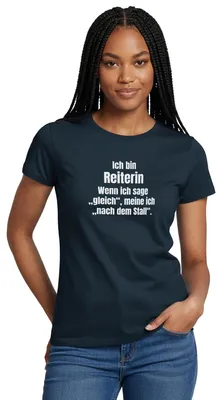 Produktbild von Spreadshirt Ich Bin Reiterin Gleich Heißt Nach Dem Stall Frauen T-Shirt, M, Navy