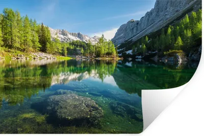 Produktbild von MuchoWow® Wandtattoo Wandsticker Wandaufkleber Wasser - Berge - Felsen 90x60 cm Selbstklebend und Repositionierbar - Aufkleber