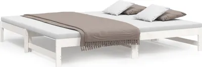 Obrázek produktu pro vidaXL Rozkládací postel bílá 2x(80x200) cm Masivní borovicové dřevo