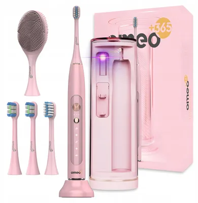 Immagine prodotto di Spazzolino Sonic Omeo +365 UV Sanitizer Rosa – 5 modalità – 82.000 vibrazioni – Custodia UV – Accessorio per la pulizia del viso