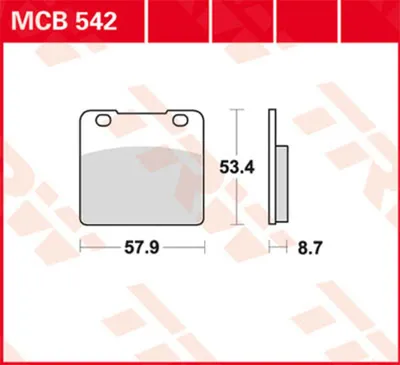Obrázok produktu pre TRW Sada brzdových doštičiek MCB542 GSX1100ES GV71C SRX250