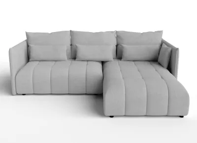Produktbild von AX LIVING Hellgrau Ecksofa mit Schlaffunktion und Bettkasten Cosmova