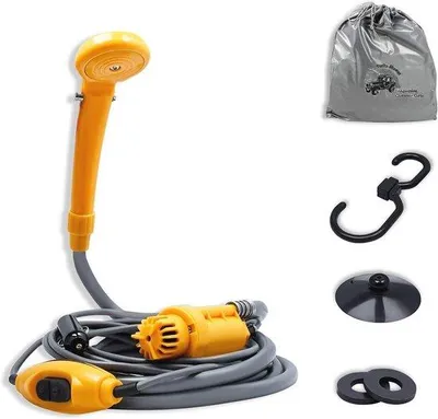 Productafbeelding van Mobiele Campingdouche met 12V Dompelpomp en 5m Stroomkabel