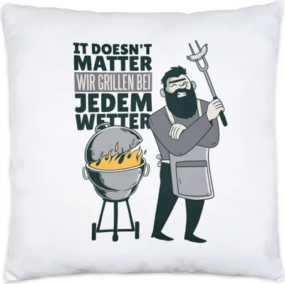 Produktbild von Grillmeister Grillen Kissen inkl. Füllung Papa Vatertag BBQ Geschenk Grill Hobby Geschenk Vater Opa