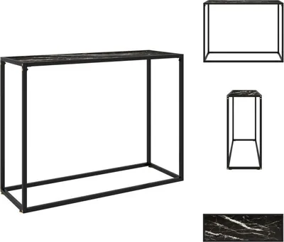 Image de vidaXL Table console noir 100x35x75 cm verre trempé - Tables d'appoint