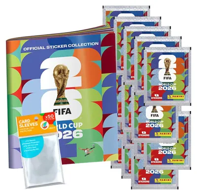 Produktbild von Bundle mit WM 2026 Sticker - 1 Sammelalbum + 20 Tüten+ exklusive collect-it Hüllen