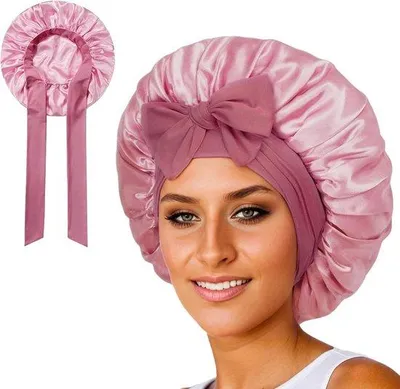 Produktbild von Famanu Schlafmütze aus weichem Satin - für langes, glattes und lockiges Haar