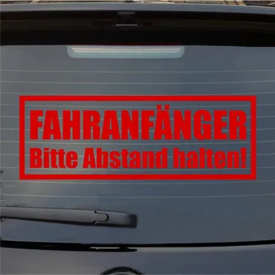 Produktbild von Heckscheibenaufkleber Fahranfänger Bitte Abstand halten 55x19 cm Rot Auto Aufkleber Sticker