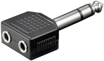 Produktbild von Goobay Kopfhörer Adapter AUX Klinke, 6,35 mm zu 2x 3,5 mm - Klinke 6,35 mm Stecker (3-Pin, stereo) > 2x Klinke 3,5 mm Buchse (3-Pin, stereo)