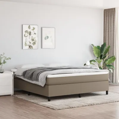 Image de Maison Exclusive - Cadre de lit à ressorts taupe 180x200 cm tissu