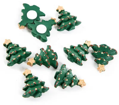 Produktbild von 10 mini Tannenbäume zum Kleben Weihnachtsdeko 2,5 cm