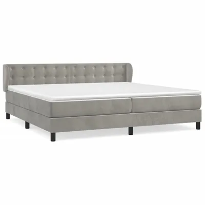 Obrázek produktu pro vidaXL Postel Boxspring s matrací Light Grey 200x200 cm Velvet