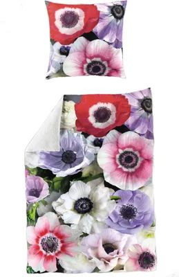Produktbild von Bierbaum Digitaldruck Mako Satin Bettwäsche 135x200 + 80x80 cm 5152-01 Blumen