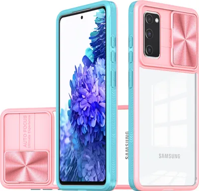 Obrázek produktu pro Pouzdro pro Samsung Galaxy S20 FE Hybridní průhledné TPU bumper pouzdro s posuvným krytem kamery Růžový