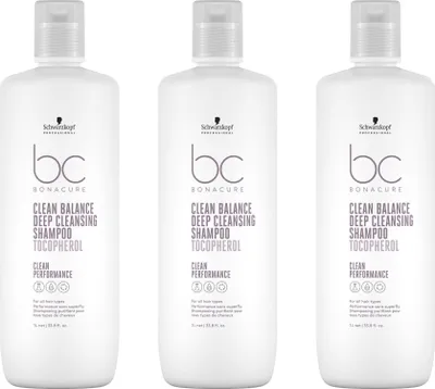 Produktbild von BC Bonacure Clean Balance Deep Cleansing Shampoo 3x1000 ml