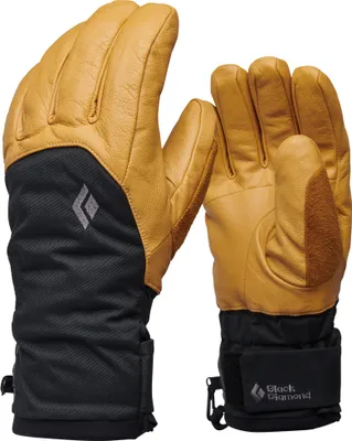 Skihandschuhe "Legend Gloves" von Black Diamond in Schwarz und Gelb; mit gepolstertem Handgelenk.