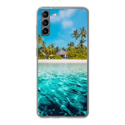 Produktbild von MuchoWow® Handyhülle Schutzhülle Hülle für Samsung Galaxy S21 Plus Strand - Palmen - Meer Silikon Softcase Handy Hülle - Handy-Tasche