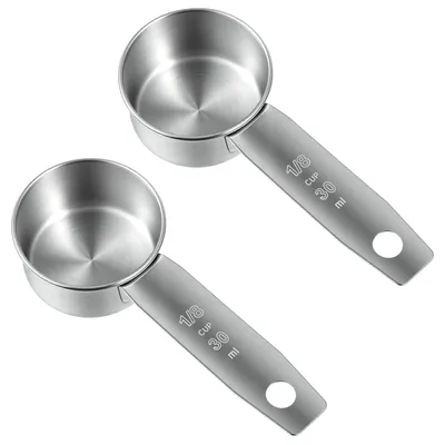 2er Set 1/8 Messlöffel aus Edelstahl, 30 ml, Kaffeelöffel