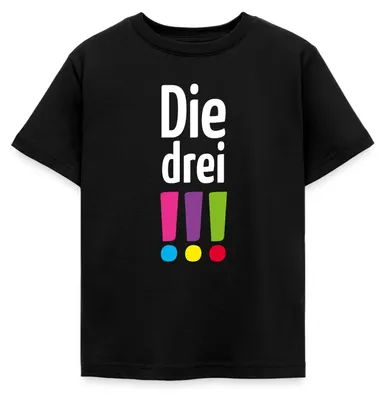 Produktbild von Spreadshirt Die Drei Ausrufezeichen Logo Kinder T-Shirt, 122/128 (7-8 Jahre), Schwarz