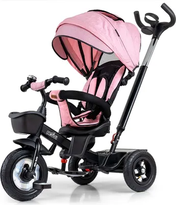 Image de Tricycle bébé Milly Mally Movi noir-rose