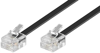 Immagine prodotto di 10 cavi telefonici Goobay 50319 (cavi modulari), neri, 10 m - Conduttore in alluminio rivestito di rame (CCA), connettore RJ11 (6P4C) > connettore RJ11 (6P4C)
