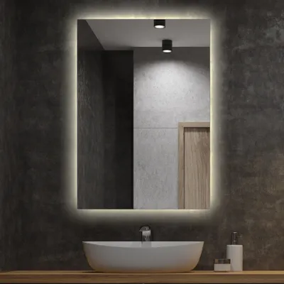 Obrázok produktu pre Kúpeľňové zrkadlo s osvetlením Kúpeľňové zrkadlo LED - 60 cm x 40 cm - (Teplá biela 3000K）