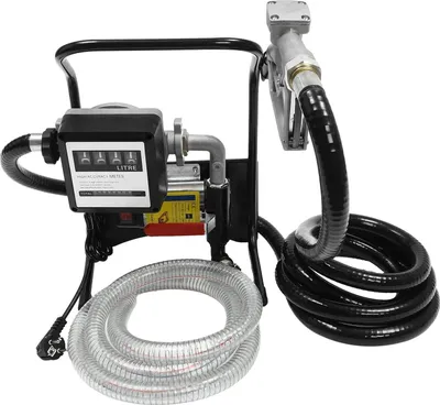 Produktbild von Elektrische Ölförderpumpe - Diesel-Ölabsaugpumpe 220 V - 200 W - Fördermenge 45 l/min - 3600 U/min - Manuelle Zapfpistole - 2 m Saugschlauch & 4 m Abgabeschlauch