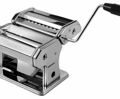 Image de Reber P004 Machine à pâtes manuelle à double lame en acier inoxydable, 8 épaisseurs