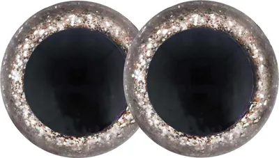Glitzeraugen 50 Stück m. Gegenstück 12 mm Tieraugen Sicherheitsaugen silber
