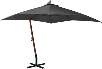 Produktbild von The Living Store Ampelschirm mit Mast Anthrazit 3x3 m Massivholz Tanne