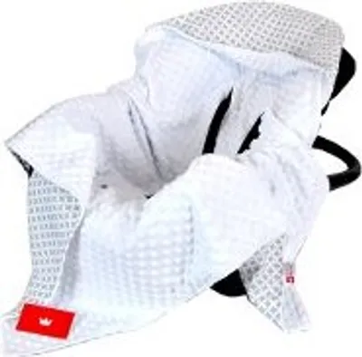 Produktbild von BabyLux EINSCHLAGDECKE 90x90 cm Babyschale Minky Decke 2. Weiß + Maroko