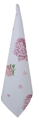 Produktbild von Clayre & Eef Geschirrtuch 50x70 cm Blau Rosa Baumwolle Hortensie
