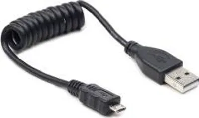 Image de gembird Gedrehtes USB A auf Micro-USB Kabel, 0,6 m, schw.