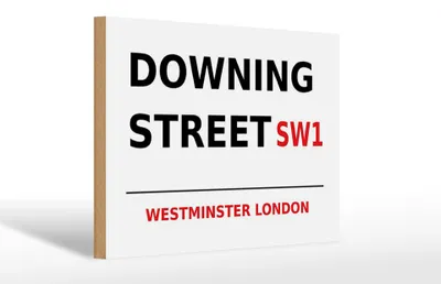 Produktbild von Holzschild London 30x20cm Westminster downing Street SW1