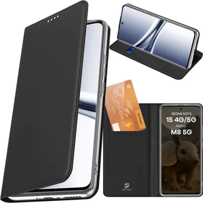Produktbild von Handyhülle mit Klappe für Xiaomi Redmi Note 15 4G / 5G / POCO M8 5G, Dux Ducis Skin Pro, Schwarz