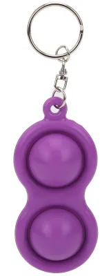 Immagine prodotto di Portachiavi antistress Push Bubble - Giocattolo sensoriale a forma di bolla da tenere in mano in silicone per studenti, adulti e bambini - Viola