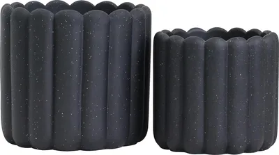 Produktbild von Keramische Pflanzenkübel 17cm Durchmesser schwarz