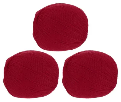 Productafbeelding van Hekelgaren, 3 bollen van 100 gram, donkerrood, 100% wol, 280 meter, 2 mm dik
