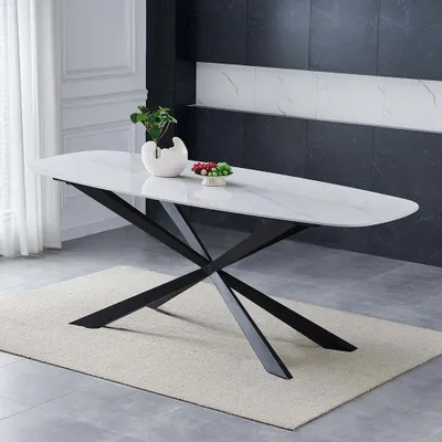 Produktbild von Milton & Oldbrook Esstisch 200 cm Oxford Keramik Weiß