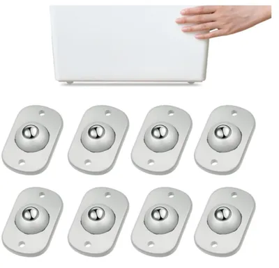 Productafbeelding van INF Zelfklevende meubelwielen 8-pack – stille 360° zwenkende kogelwielen voor meubels Wit