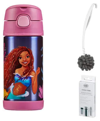 Immagine prodotto di THERMOS FUNTAINER STRAW BOTTLE DISNEY 0,35 Trinkflasche Disney Little Mermaid – Vorteilsset mit Reinigungsbürste CLEAN FIX 30 cm | HAN 4113415035 | EAN 5050897005737