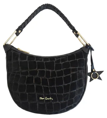 Produktbild von Pierre Cardin Handtasche Echtleder Krokoprägung Schwarz 30x23 cm Black B UNICA BE_55122_NERO