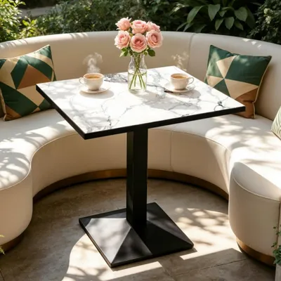 Produktbild von FATIVO Esstisch Sinterstein 76x60x78 cm rechteckig weiß für 2-4 Personen
