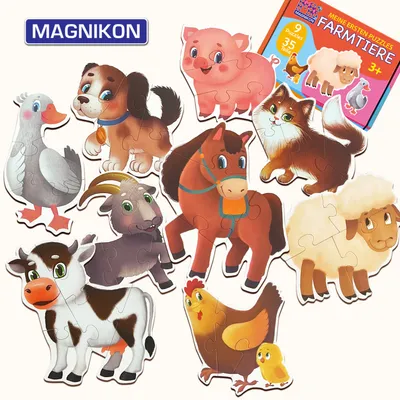 Produktbild von MAGNIKON Puzzles Farmtiere Ab 2 3 Jahre - Spielzeug Kinderpuzzle ab 3-5 Jahre - 9 Mein erstes Puzzle - 35 Große Teile Geschenk Für Junge Und Mädchen