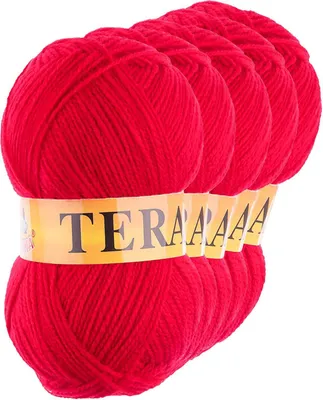 Produktbild von 5 x 100g Strickgarn TERA Uni Strickwolle Handstrickgarn Klassikgarn